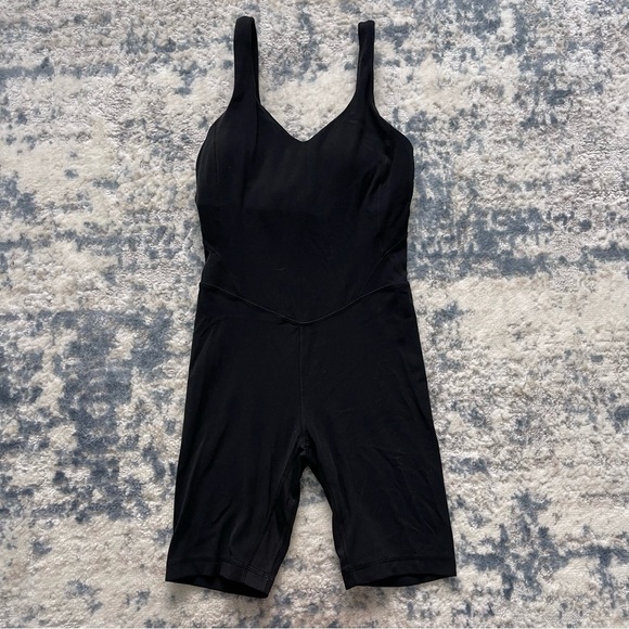 Lululemon Align Onesie 8" Athletic One Piece Romper Workout Bodysuit Black 2 - Picture 10 of 12